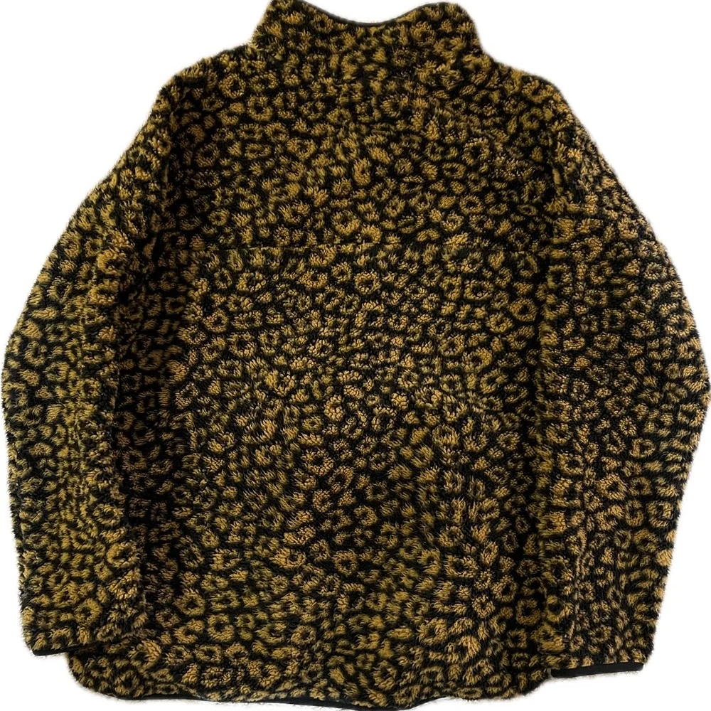 Time and Tru Leopard Black and tan Patterned Jacket Size Large - Picture 3 of 3